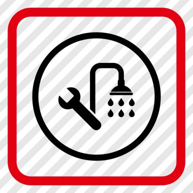 Sıhhi tesisat vektör simgesi bir çerçeve içinde