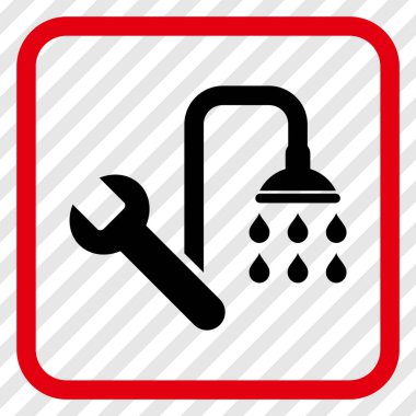 Sıhhi tesisat vektör simgesi bir çerçeve içinde