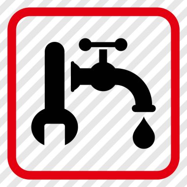 Sıhhi tesisat vektör simgesi bir çerçeve içinde