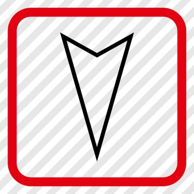 İşaretçi vektör simgesi bir çerçeve içinde aşağı