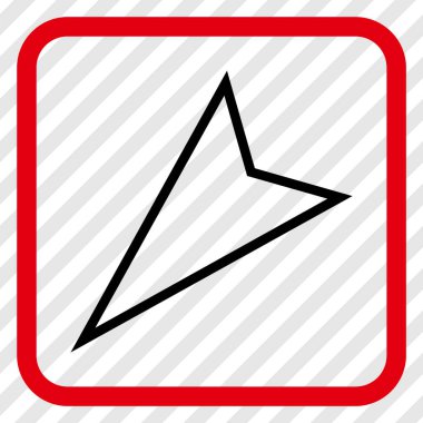 İşaretçi yaptı vektör simgesi bir çerçeve içinde aşağı