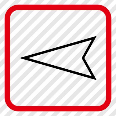 İşaretçi sol vektör simgesi bir çerçeve içinde