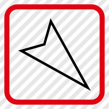 İşaretçi vektör simgesi bir çerçeve içinde aşağı