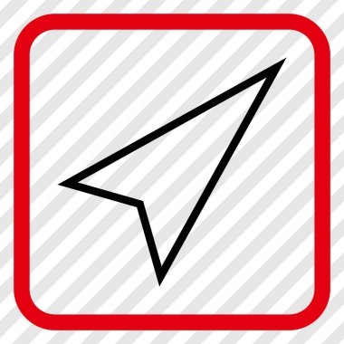 İşaretçiyi doğru yukarı vektör simgesi bir çerçeve içinde