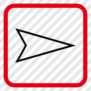 İşaretçi doğru vektör simgesi bir çerçeve içinde