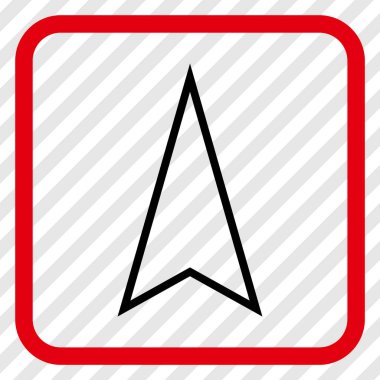 İşaretçi vektör simgesi bir çerçeve içinde yukarı