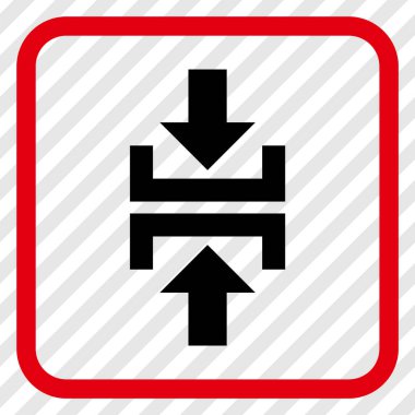 Basın düşey yönde vektör simgesi bir çerçeve içinde