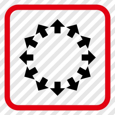 Radyal oklar bir çerçeve içinde simge vektör