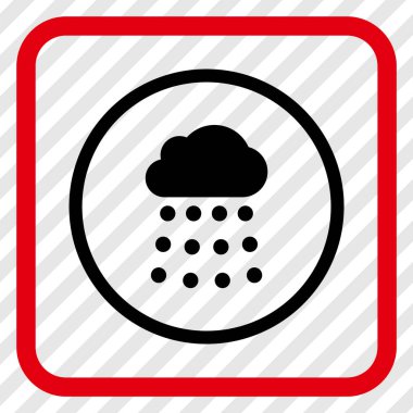 Yağmur bulutu vektör simgesi bir çerçeve içinde