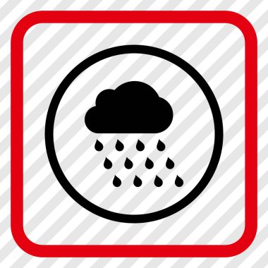 Yağmur bulutu vektör simgesi bir çerçeve içinde