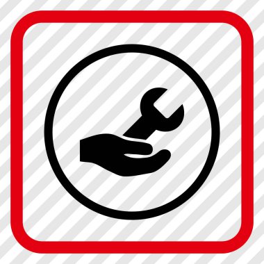 Onarım hizmeti vektör simgesi bir çerçeve içinde