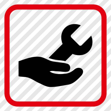 Onarım hizmeti vektör simgesi bir çerçeve içinde