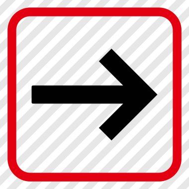 Sağ ok vektör simgesi bir çerçeve içinde