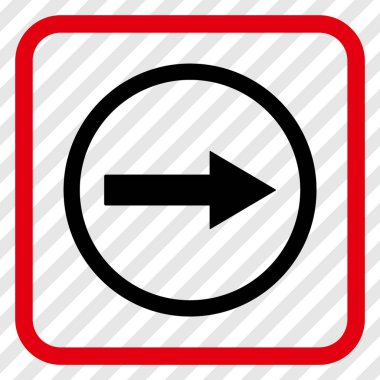 Sağ ok vektör simgesi bir çerçeve içinde yuvarlak