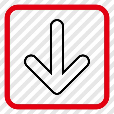 Vektör simgesi bir çerçeve içinde aşağı yönlü ok