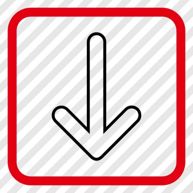 Vektör simgesi bir çerçeve içinde aşağı yönlü ok