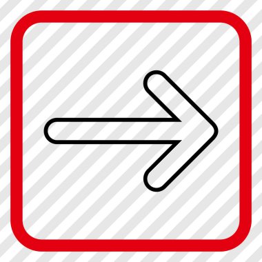 Yuvarlak ok doğru vektör simgesi bir çerçeve içinde