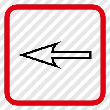 Keskin ok sol vektör simgesi bir çerçeve içinde