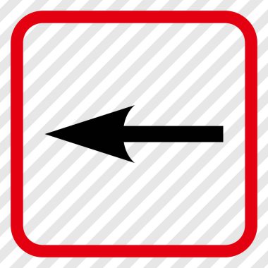 Keskin ok sol vektör simgesi bir çerçeve içinde