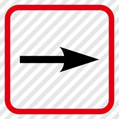 Keskin ok doğru vektör simgesi bir çerçeve içinde