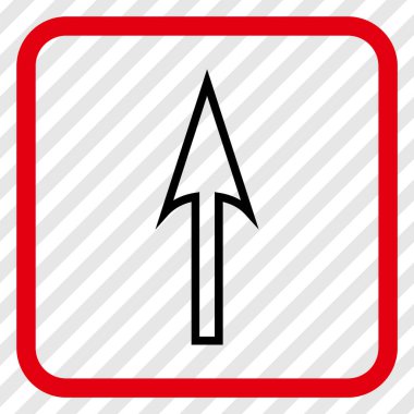 Vektör simgesi bir çerçeve içinde yukarı ok keskin