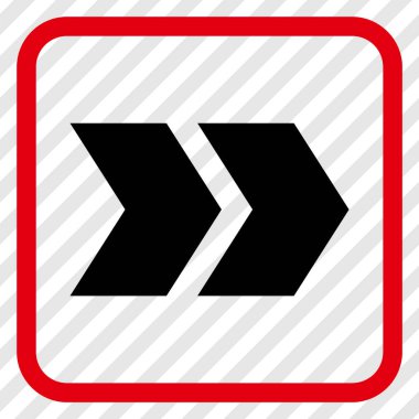 Üst karakter doğru vektör simgesi bir çerçeve içinde