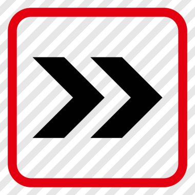 Üst karakter doğru vektör simgesi bir çerçeve içinde