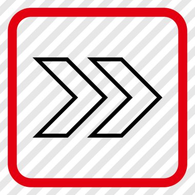 Üst karakter doğru vektör simgesi bir çerçeve içinde