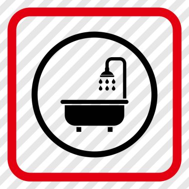 Duş Banyo vektör simgesi bir çerçeve içinde