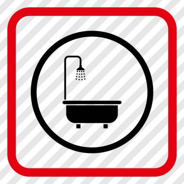 Duş Banyo vektör simgesi bir çerçeve içinde