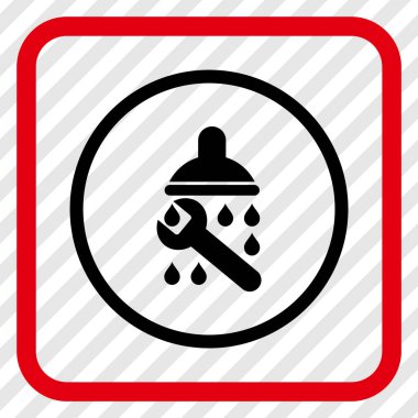 Duş sıhhi tesisat vektör simgesi bir çerçeve içinde