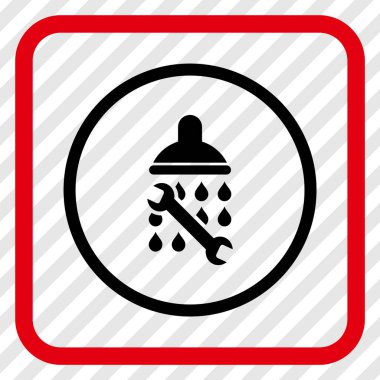 Duş sıhhi tesisat vektör simgesi bir çerçeve içinde