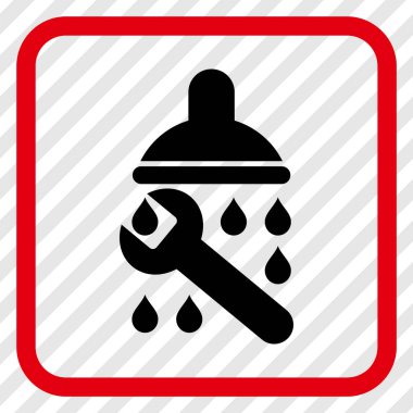 Duş sıhhi tesisat vektör simgesi bir çerçeve içinde