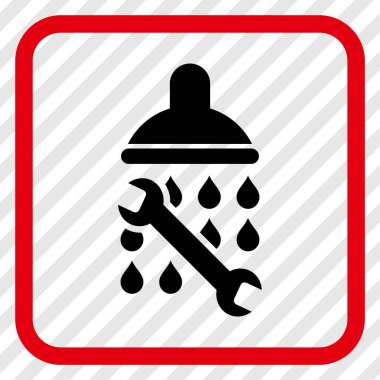 Duş sıhhi tesisat vektör simgesi bir çerçeve içinde