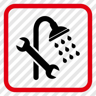 Duş sıhhi tesisat vektör simgesi bir çerçeve içinde