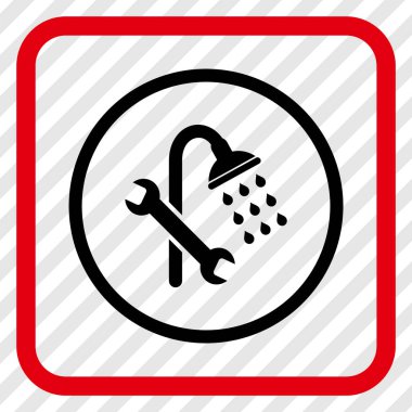 Duş sıhhi tesisat vektör simgesi bir çerçeve içinde