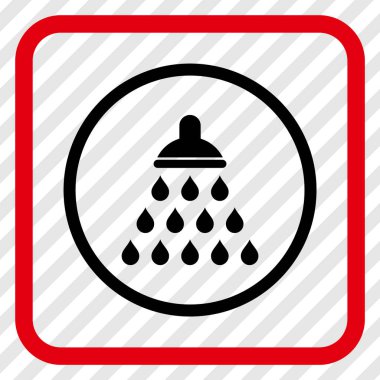 Duş vektör simgesi bir çerçeve içinde