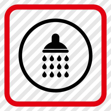 Duş vektör simgesi bir çerçeve içinde