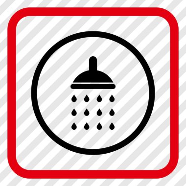 Duş vektör simgesi bir çerçeve içinde