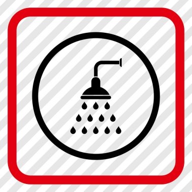 Duş vektör simgesi bir çerçeve içinde