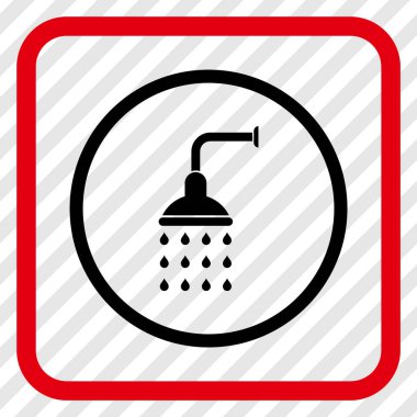 Duş vektör simgesi bir çerçeve içinde