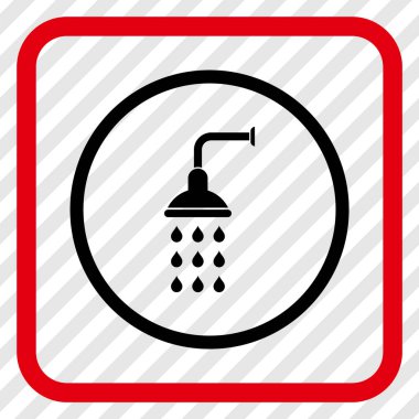 Duş vektör simgesi bir çerçeve içinde