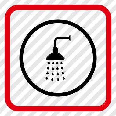 Duş vektör simgesi bir çerçeve içinde