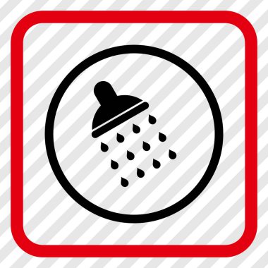 Duş vektör simgesi bir çerçeve içinde