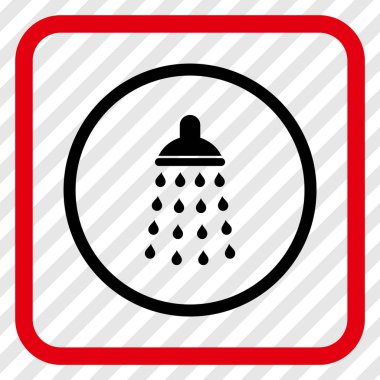 Duş vektör simgesi bir çerçeve içinde