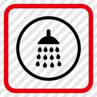 Duş vektör simgesi bir çerçeve içinde