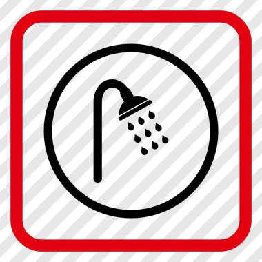 Duş vektör simgesi bir çerçeve içinde