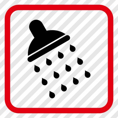 Duş vektör simgesi bir çerçeve içinde