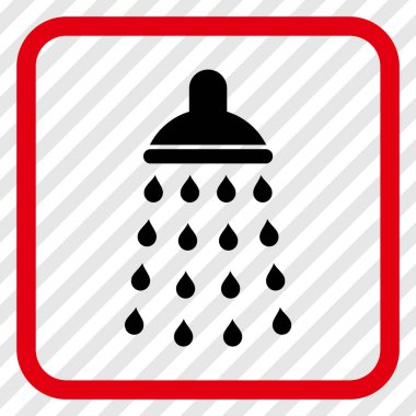 Duş vektör simgesi bir çerçeve içinde