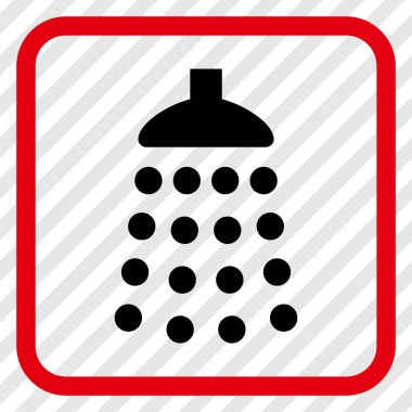 Duş vektör simgesi bir çerçeve içinde